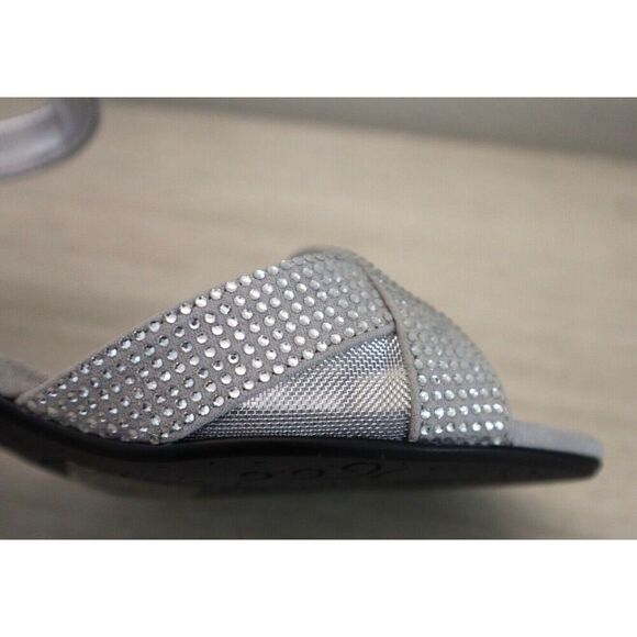 David Tate AAF20-101 Women's Sz 6.5M Silver Nova Suede Rain Heeled Sandals - Picture 9 of 11